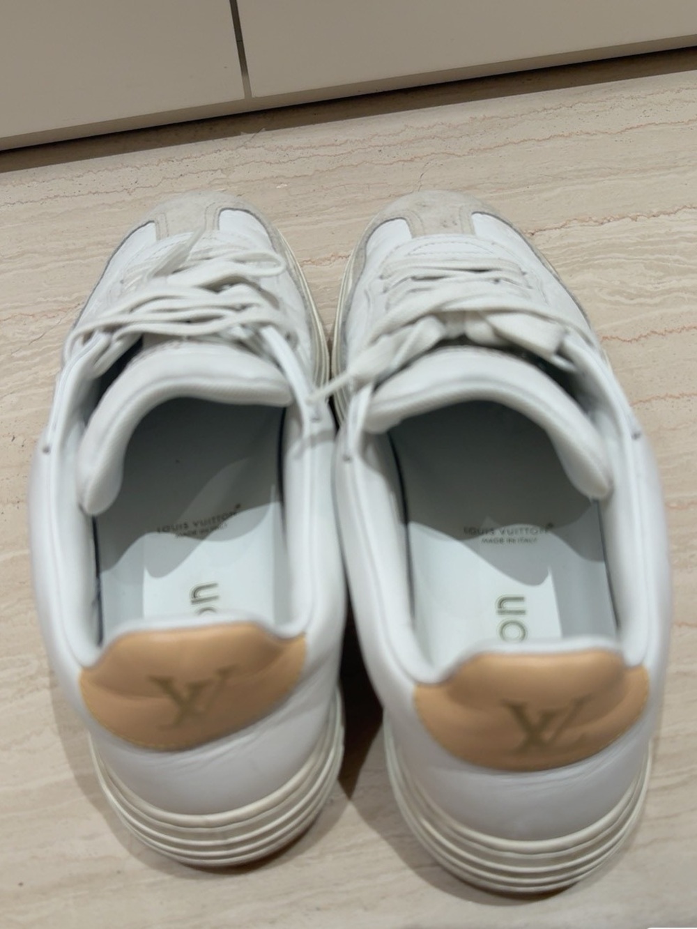Louis Vuitton White and Light Gray Sneakers size 38 - Picture 2 of 3